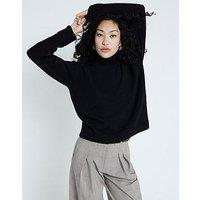 River Island Oversized Roll Neck Jumper - Black