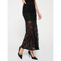 River Island Lace Maxi Skirt - Black