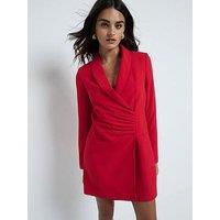 River Island Ruched Blazer Dress - Red