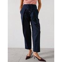 V By Very Barrel Leg Tie Waist Trouser - Navy