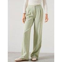 V By Very Asymmetric Statement Button Trouser - Green
