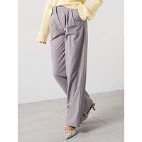 V By Very Pleated High Waist Trouser - Grey
