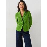 V By Very Fitted Short Blazer - Green