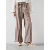 V By Very Relaxed Pintuck Wide Leg Jogger - Grey