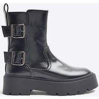 River Island Chunky Block Boot - Black