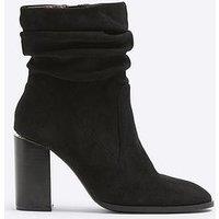 River Island Wide Fit Slouch Ankle Boots - Black