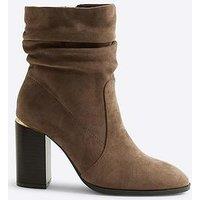 River Island Wide Fit Slouch Ankle Boot - Light Grey