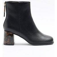 River Island Block Heel Ankle Boot - Black