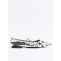 River Island Tie Point Pump - Silver