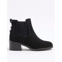 River Island Block Heel Chelsea Boot - Black