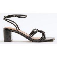 River Island Strappy Block Heel Sandals - Black