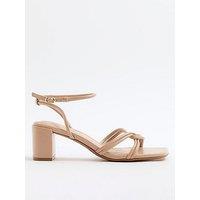 River Island Strappy Block Heel Sandal - Beige