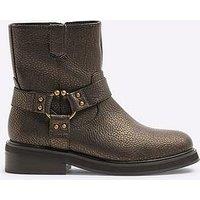 River Island Biker Boot - Dark Brown