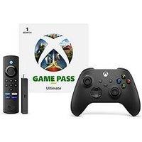 Xbox Game Pass Ultimate - 1-Month Membership + Xbox Wireless Controller - Carbon Black + Amazonfire Tv Stick Lite