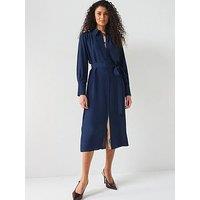 Ps Paul Smith Swirl Accent Shirt Midi Dress - Blue