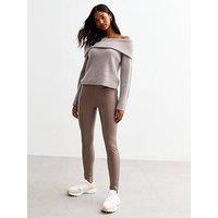 New Look Mink Leather Look Leggings