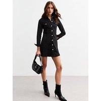 New Look Western Denim Mini Shirt Dress - Black
