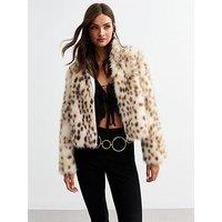 New Look Leopard Faux Fur Coat - Print