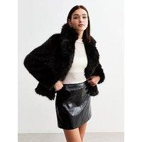 New Look Faux Fur Coat - Black