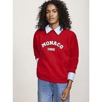 Mint Velvet Monaco Graphic Sweat - Red