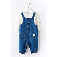 Mini V By Very Baby Boys Denim Jersey Dungaree And Bodysuit Set
