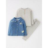 Mini V By Very Baby Boys Denim Jersey Jacket, Jeans And Body Suit Set - Multi