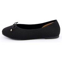 V By Very Comfort Wide Fit Knitted Ballerina - Black