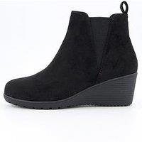 Everyday Wedge Ankle Boot - Black