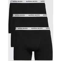 Bjorn Borg Mens Cotton Stretch Boxer 3 Pack -Black