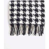 River Island Dogtooth Scarf - Black