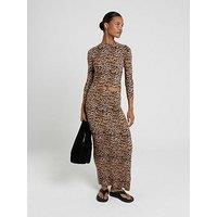 River Island Animal Print Baby Tee - Brown