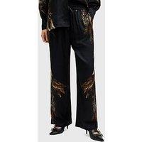 Allsaints Tyler High Rise Silk Blend Trousers - Black