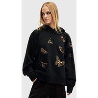 Allsaints Talon Butterfly Embellished Hoodie - Black
