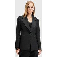 Allsaints Lacey Tailored Lace Trim Blazer - Black