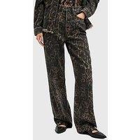 Allsaints Blake Leopard Print Jeans - Brown