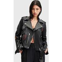 Allsaints College Studded Leather Biker Jacket