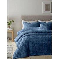 Catherine Lansfield Lennon Stripe Duvet Cover Set In Blue