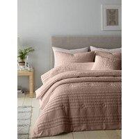 Catherine Lansfield Lennon Stripe Duvet Cover Set In Clay