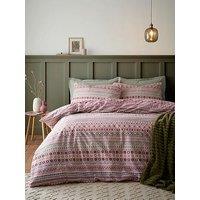 Catherine Lansfield Brushed Fairisle Duvet Set- King