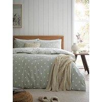 Catherine Lansfield Polka Dot 100% Brushed Cotton Duvet Set