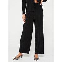 V By Very Textured Wide Leg Trouser Co-Ord - Black