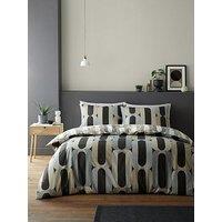 Fusion Orea Easycare Duvet Cover Set - Charcoal