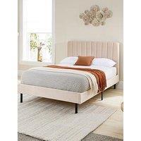 Aspire Rosella Soft Velvet Bed Frame - Cream