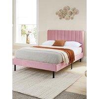 Aspire Rosella Soft Velvet Bed Frame - Pink