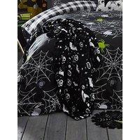 Bedlam Boo Fleece Halloween Throw - Black
