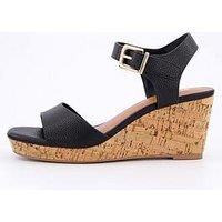 V By Very Mid Wedge Sandals - Black