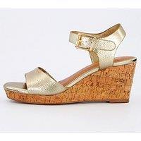 V By Very Midi Wedge Sandals - Gold