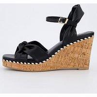 V By Very High Wedge Knot Front Sandals - Black