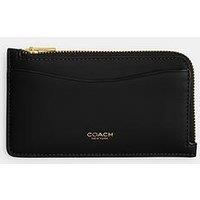 Coach Refined Calf Leather New York Zip Card Case - Black