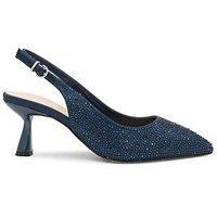 Paradox London Fiora Wide Fit Heeled Shoe - Navy